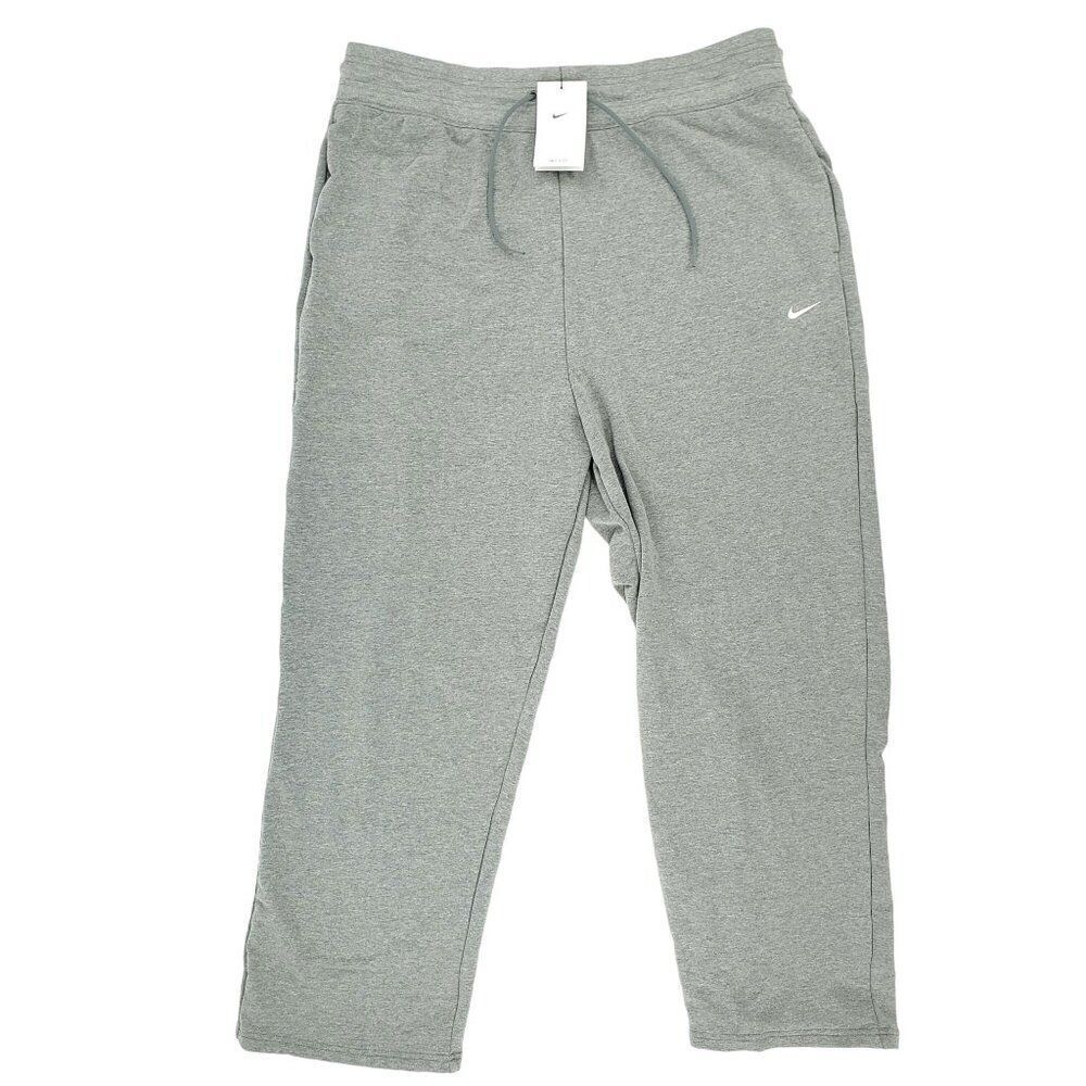 Nike Women's XXL Gray Drawstring Fleece Pants Wide Leg Sweatpants FB5581 091 NEW